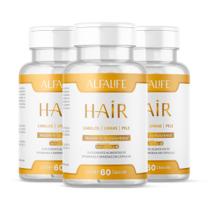 Alfalife Hair Suplemento Para Cabelos, Unhas e Pele Kit com 3 Unidades